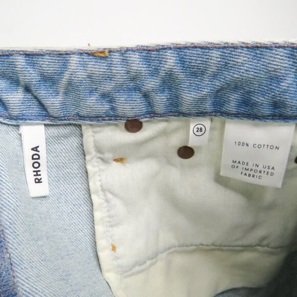 Revolve Grlfrnd Rhoda Ripped Denim Skirt in I Got Mine Lightwash Mini Skirt 28 - Picture 8 of 10